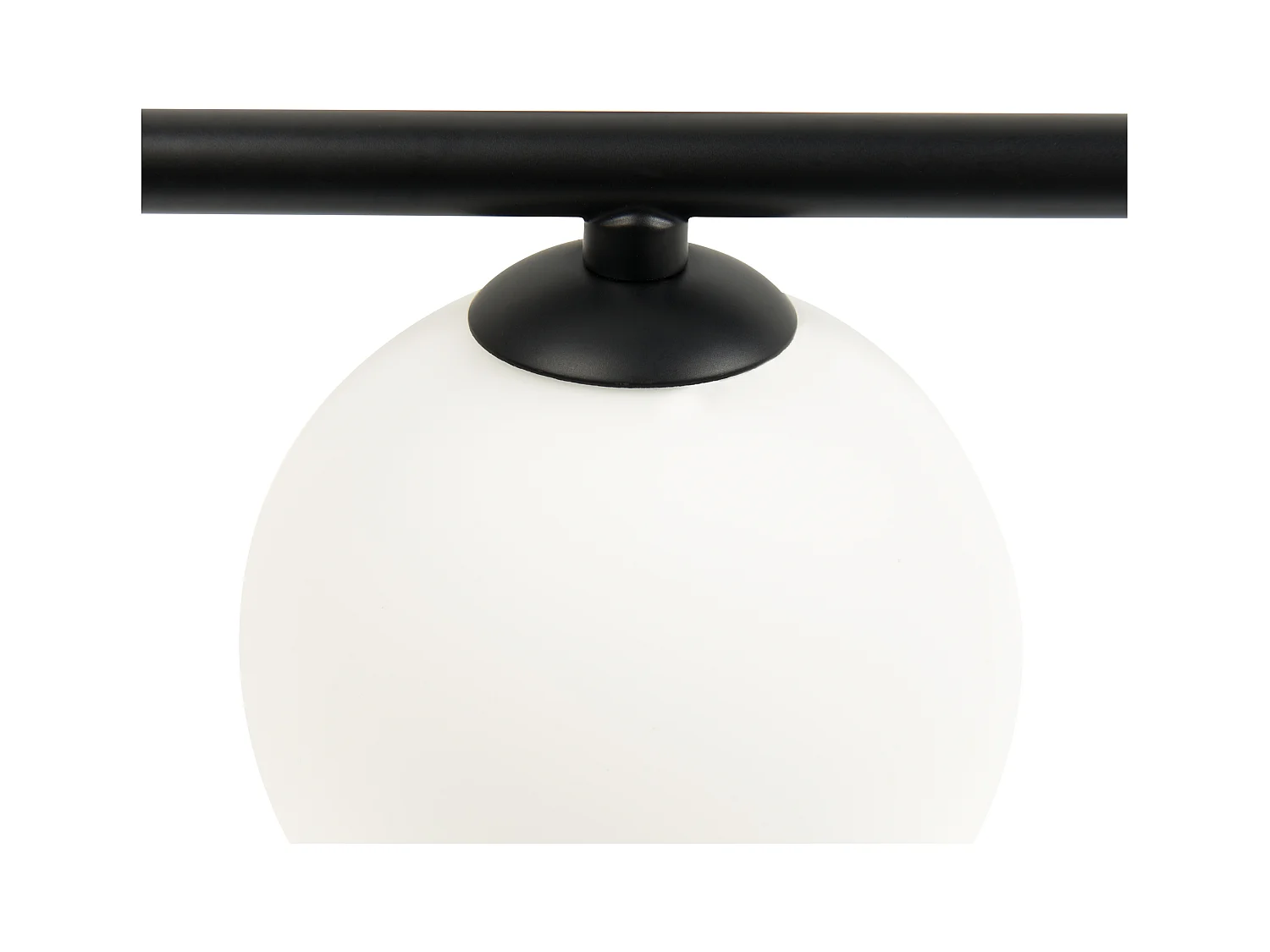 Wandleuchte Metall schwarz Glasschirm weiß Kugelform 4-flammig modern Yango