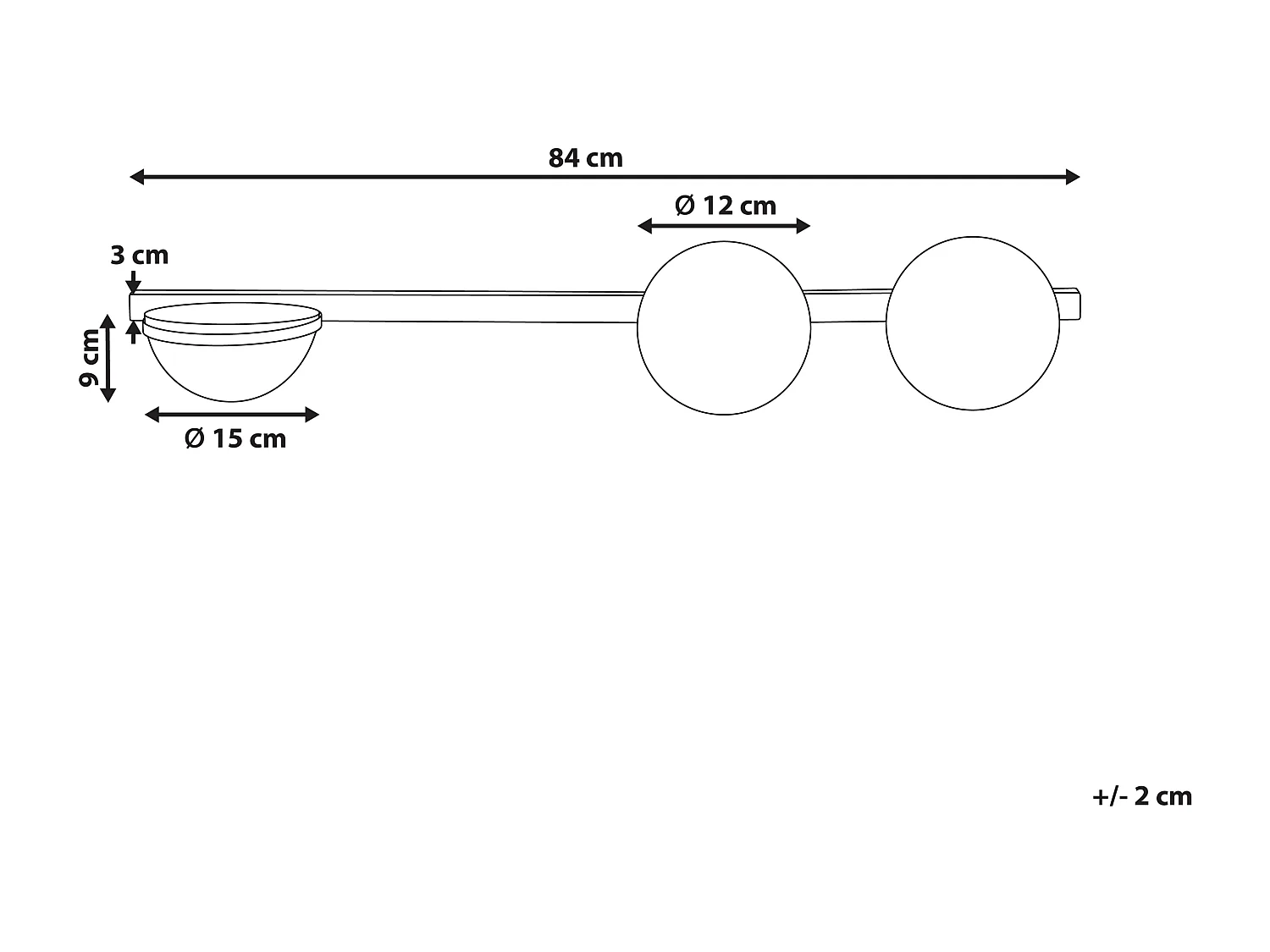 Lampe murale ISABELLA Avec pot de fleurs Métal Noir