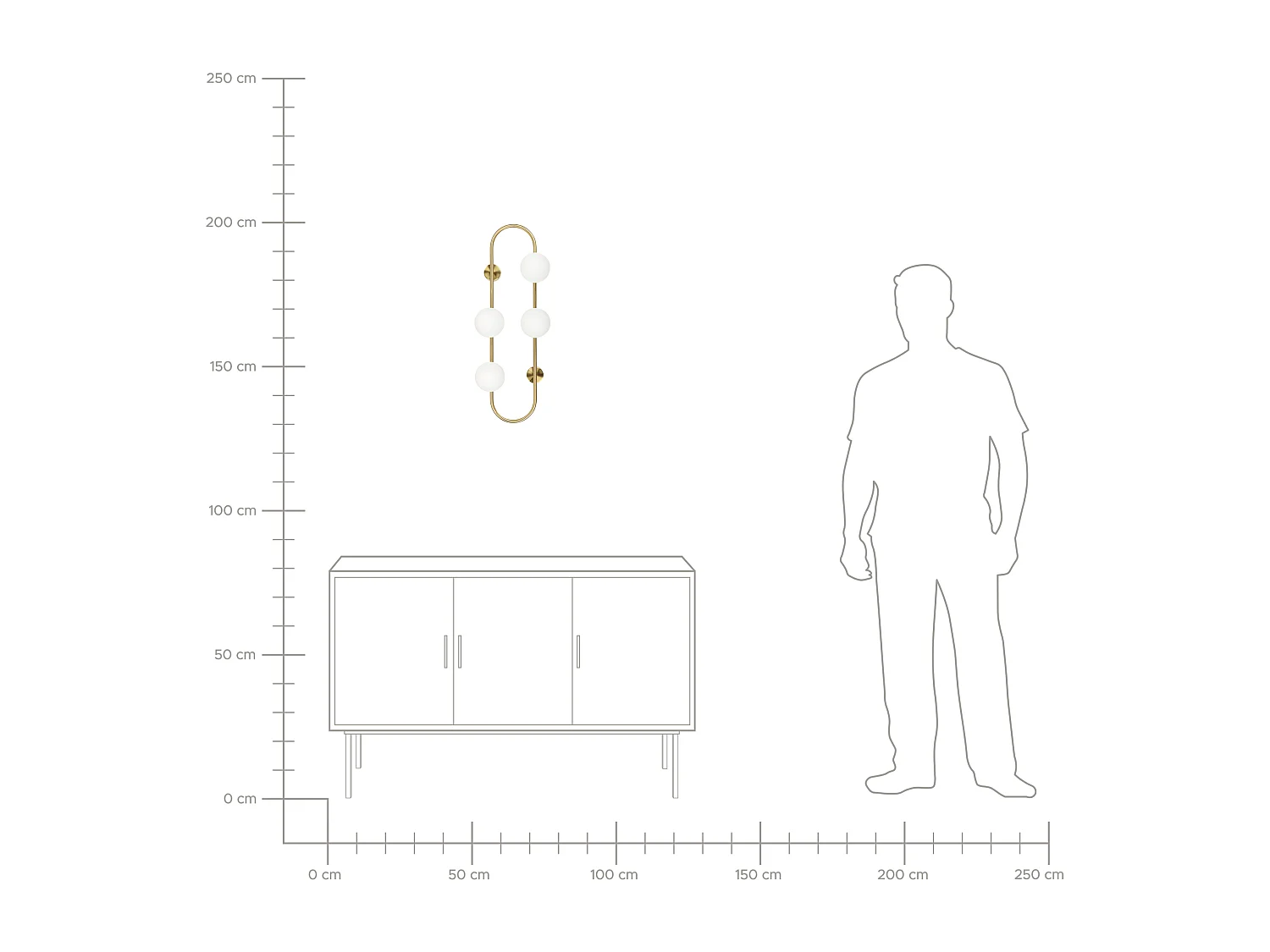 Lampe murale YANGO Métal Doré