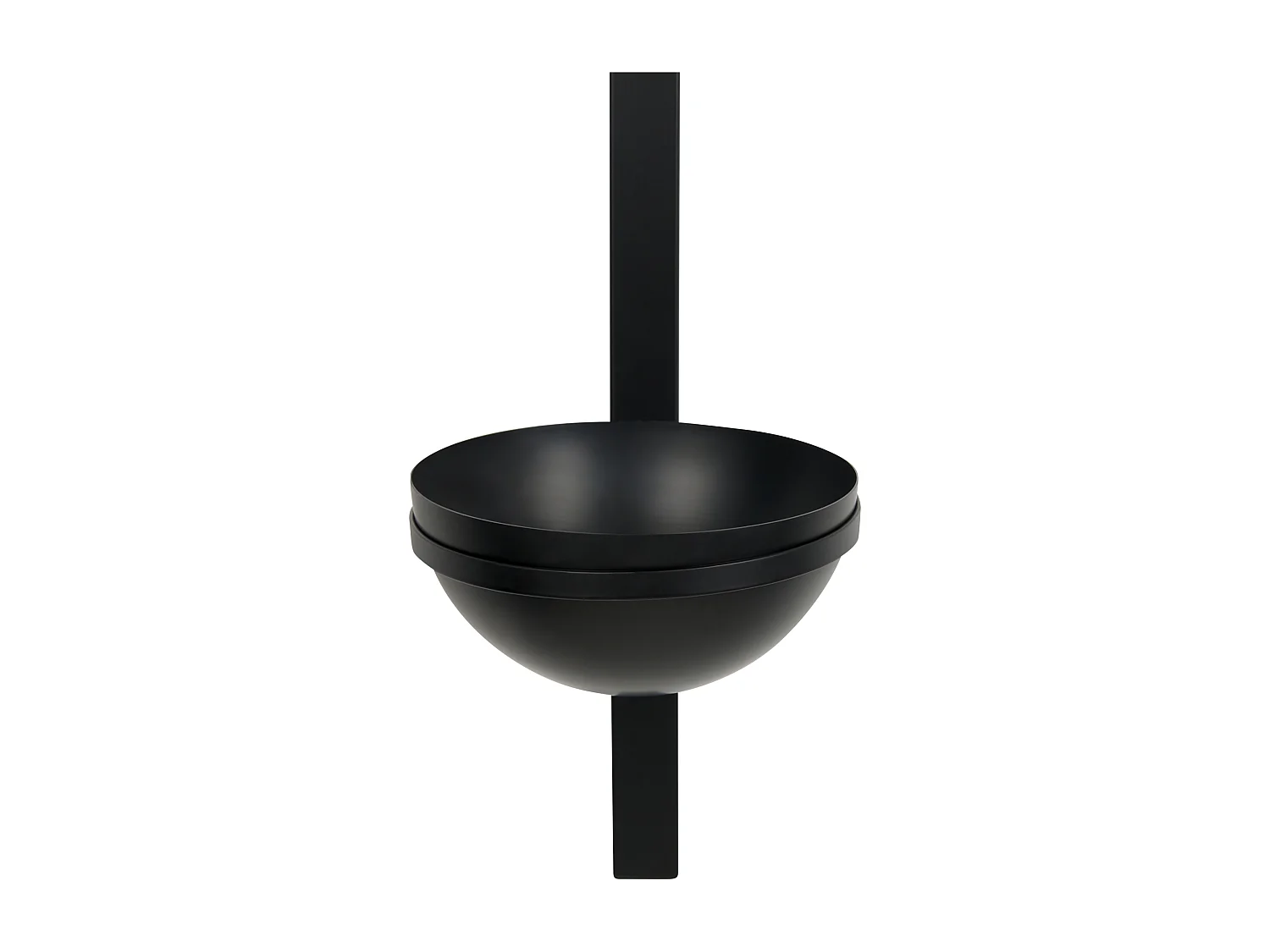 Wandleuchte mit Blumentopf Metall schwarz Glasschirm Kugel 1-flammig Isabella