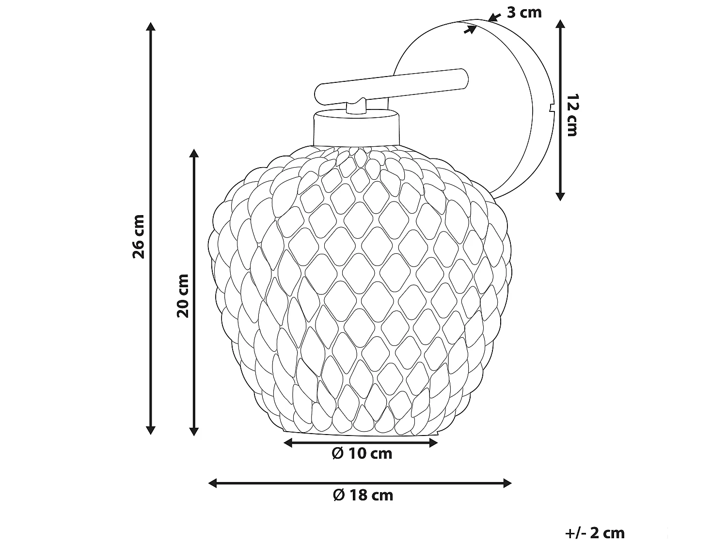Wandlampe SHERRY Metall Grau