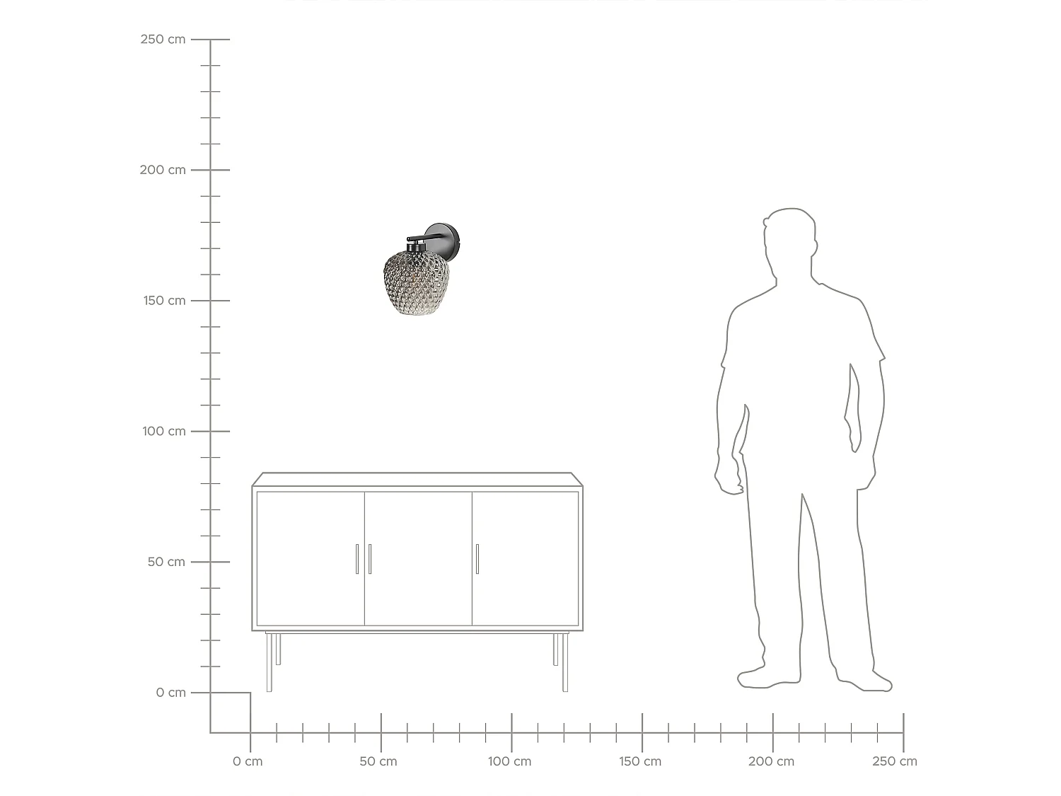 Lampe murale SHERRY Métal Gris