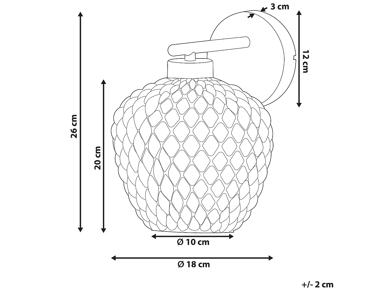 Lampe murale SHERRY Métal Gris