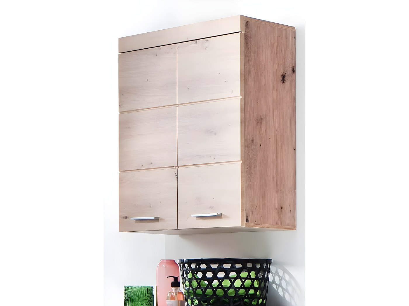 Armoire Murale De Salle De Bain,Meuble De Rangement BERG Blanc Bois De Pin Massif705594 90654467