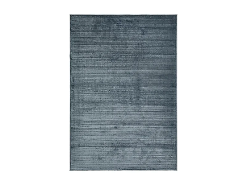 tapis chambre 80x150 tissé en laine bleu et gris rectangle tapis uni NILAN
