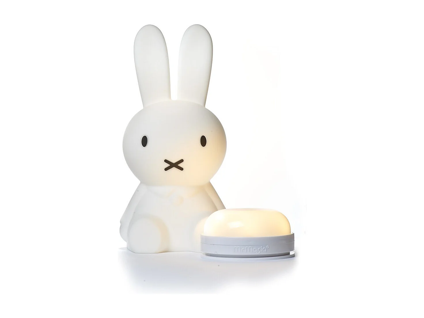 Lampka Nocna Miffy Biały Mr Maria Delikatne Światło 6 Poziomów Ładowana USB 14x20x21cm