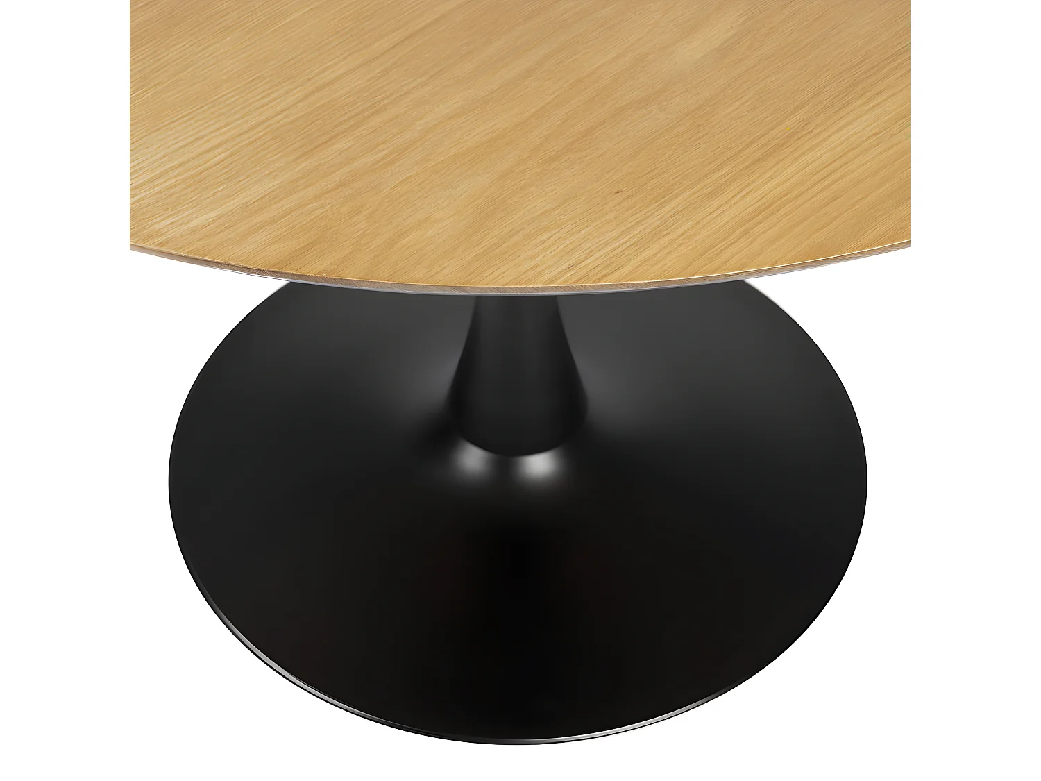 Raku - Table à manger 4 personnes ronde en bois et métal - Bois clair