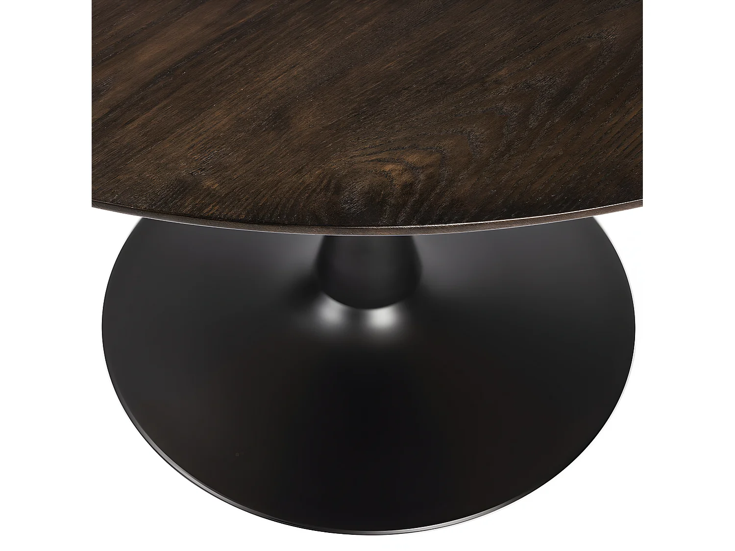 Raku - Table à manger 4 personnes ronde en bois et métal - Bois foncé