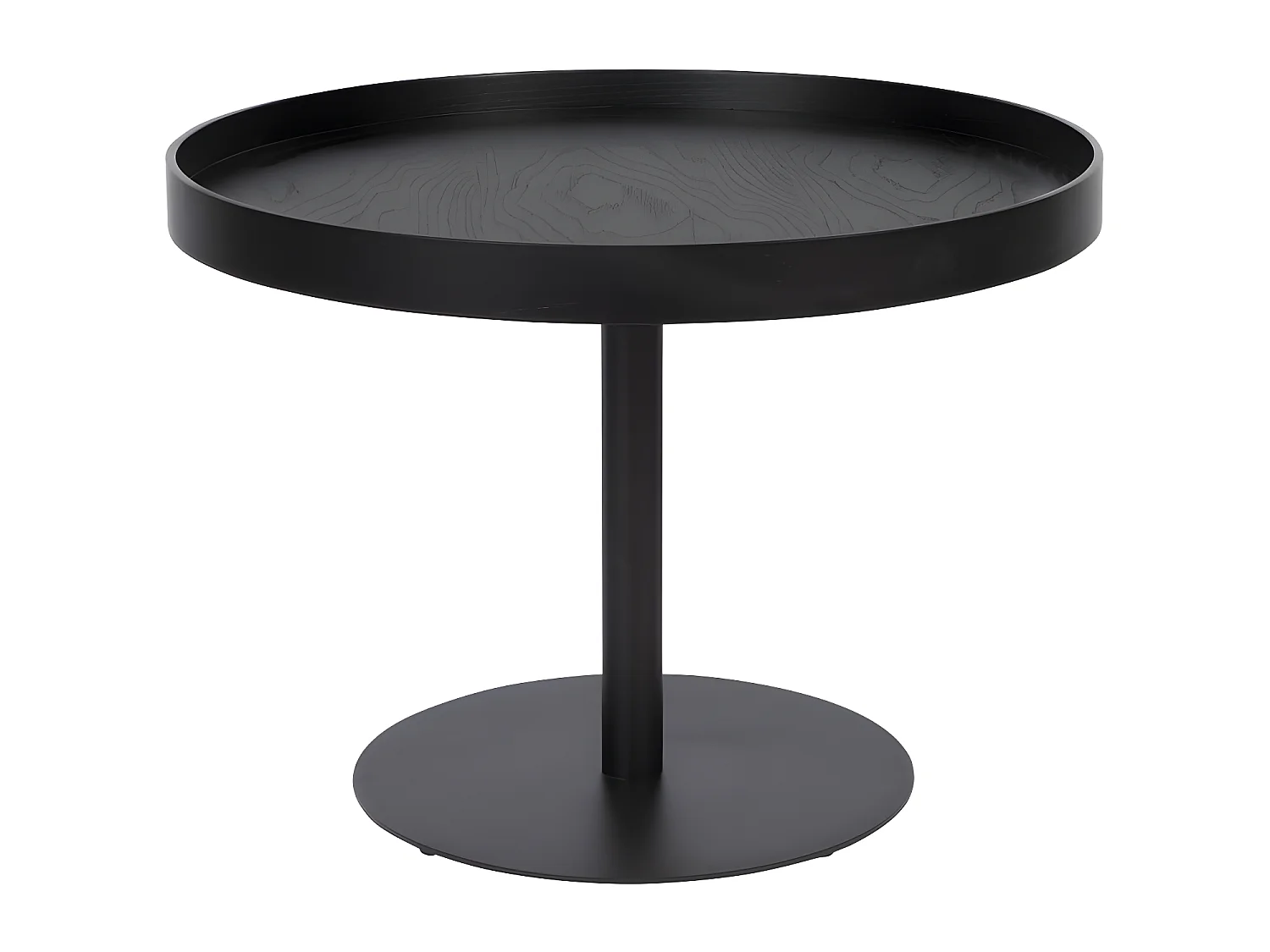 Yuri - Table d'appoint ronde en bois et métal ø56cm - Noir