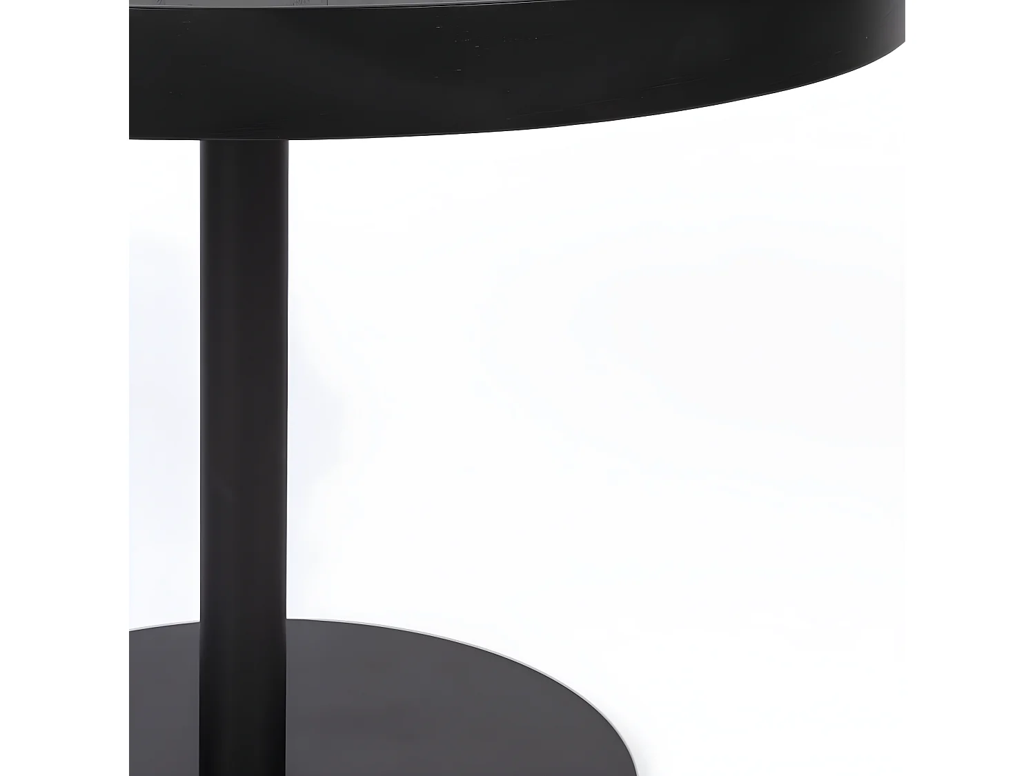 Yuri - Table d'appoint ronde en bois et métal ø56cm - Noir