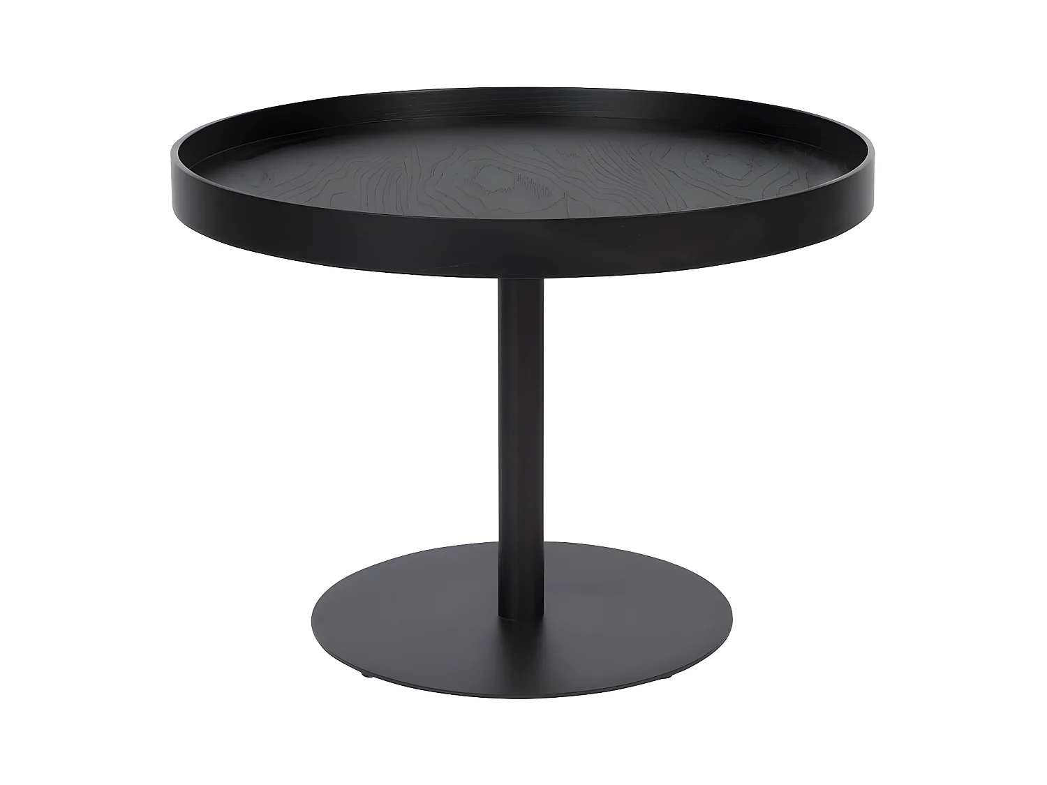 Yuri - Table d'appoint ronde en bois et métal ø56cm - Noir