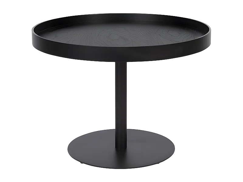 Yuri - Table d'appoint ronde en bois et métal ø56cm - Noir