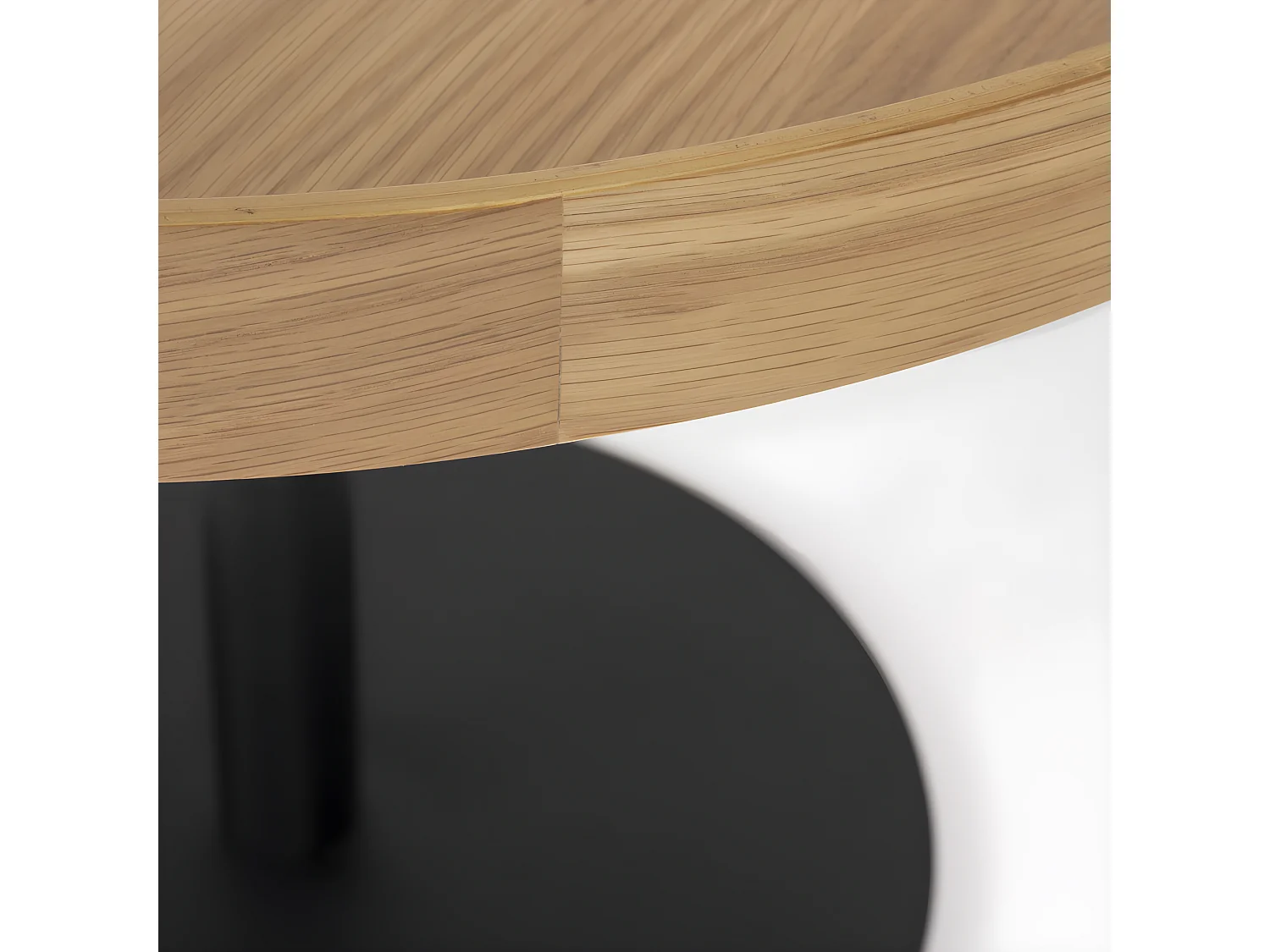 Yuri - Table d'appoint ronde en bois et métal ø56cm - Bois clair