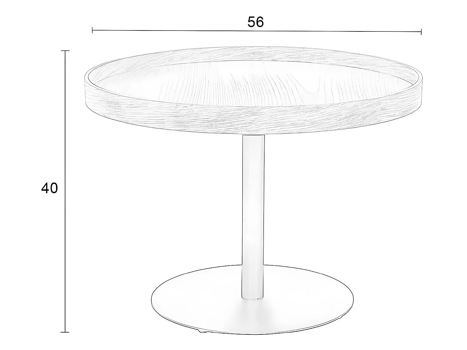 Yuri - Table d'appoint ronde en bois et métal ø56cm - Bois clair