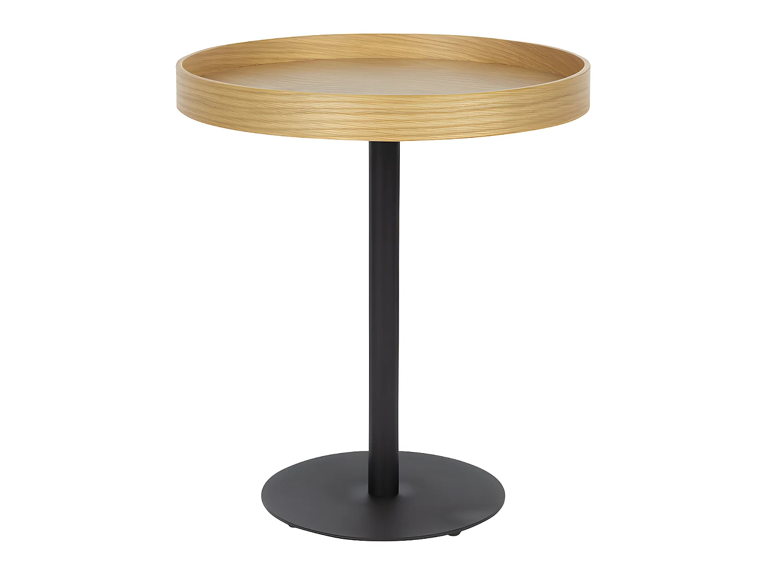Yuri - Table d'appoint ronde en bois et métal ø45cm - Bois clair