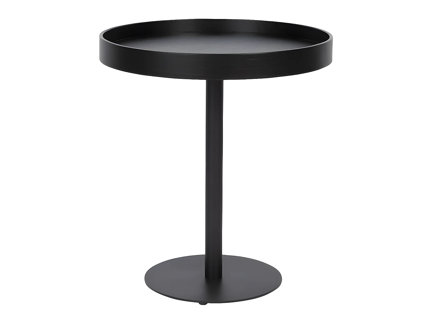 Yuri - Table d'appoint ronde en bois et métal ø45cm - Noir