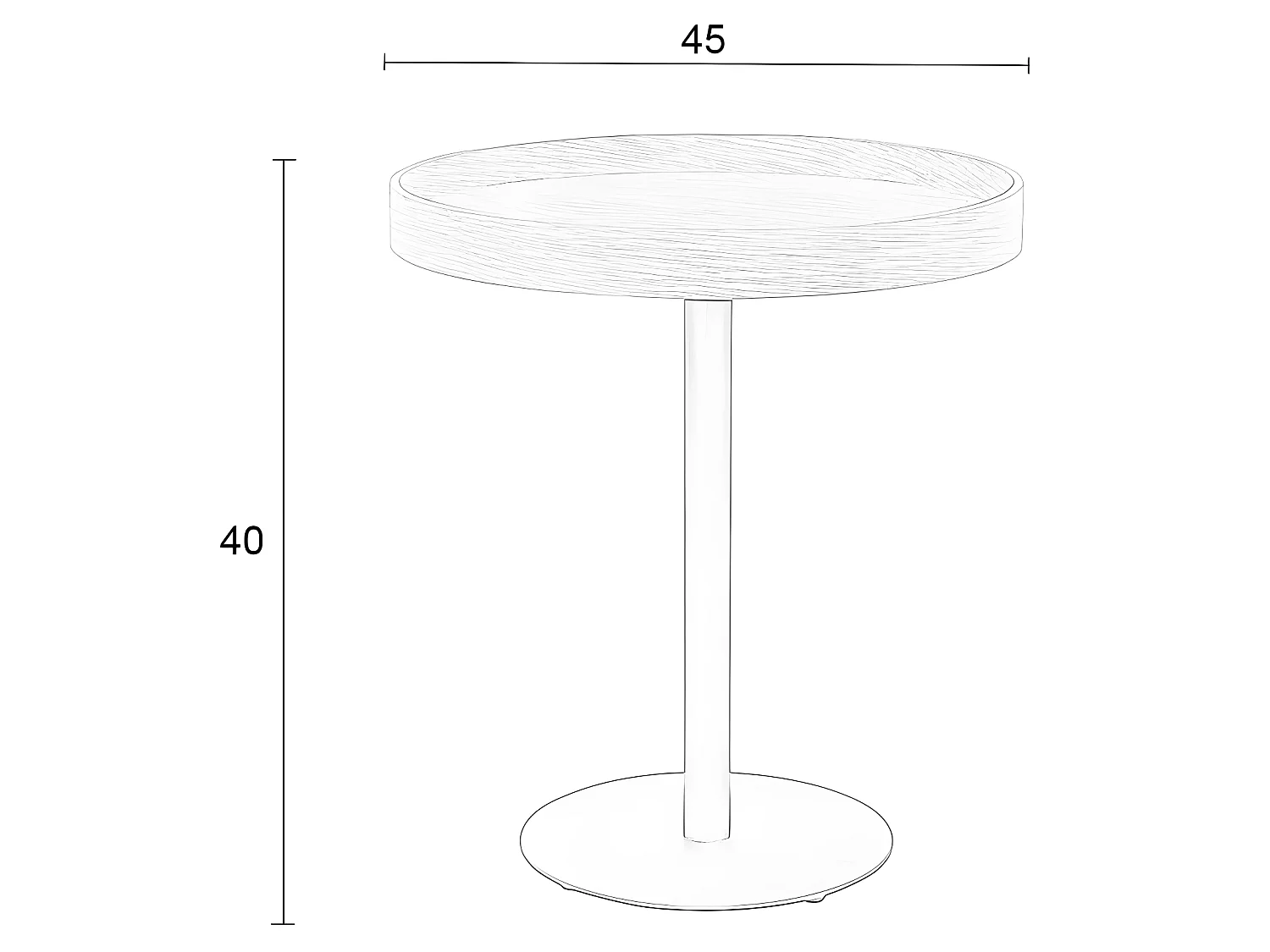 Yuri - Table d'appoint ronde en bois et métal ø45cm - Noir