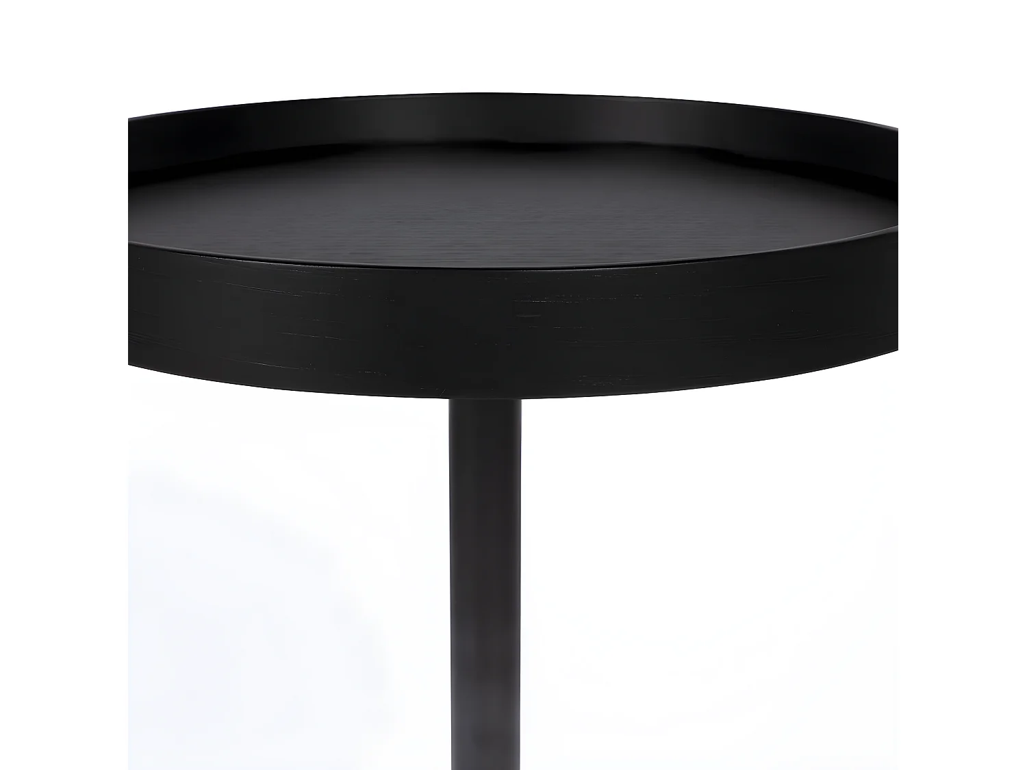 Yuri - Table d'appoint ronde en bois et métal ø45cm - Noir
