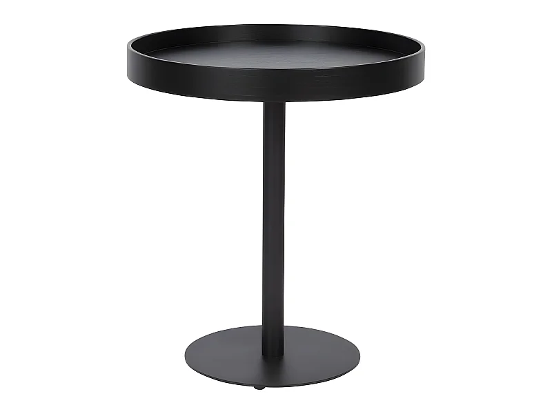 Yuri - Table d'appoint ronde en bois et métal ø45cm - Noir