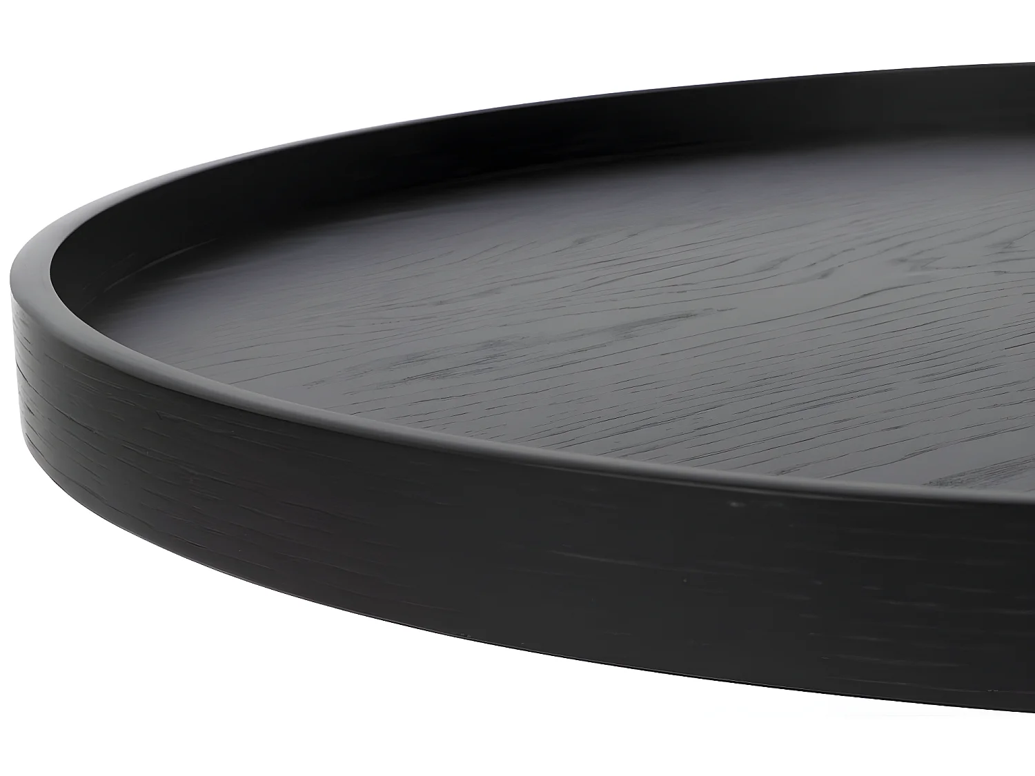 Yuri - Table basse ronde en bois et métal ø70cm - Noir