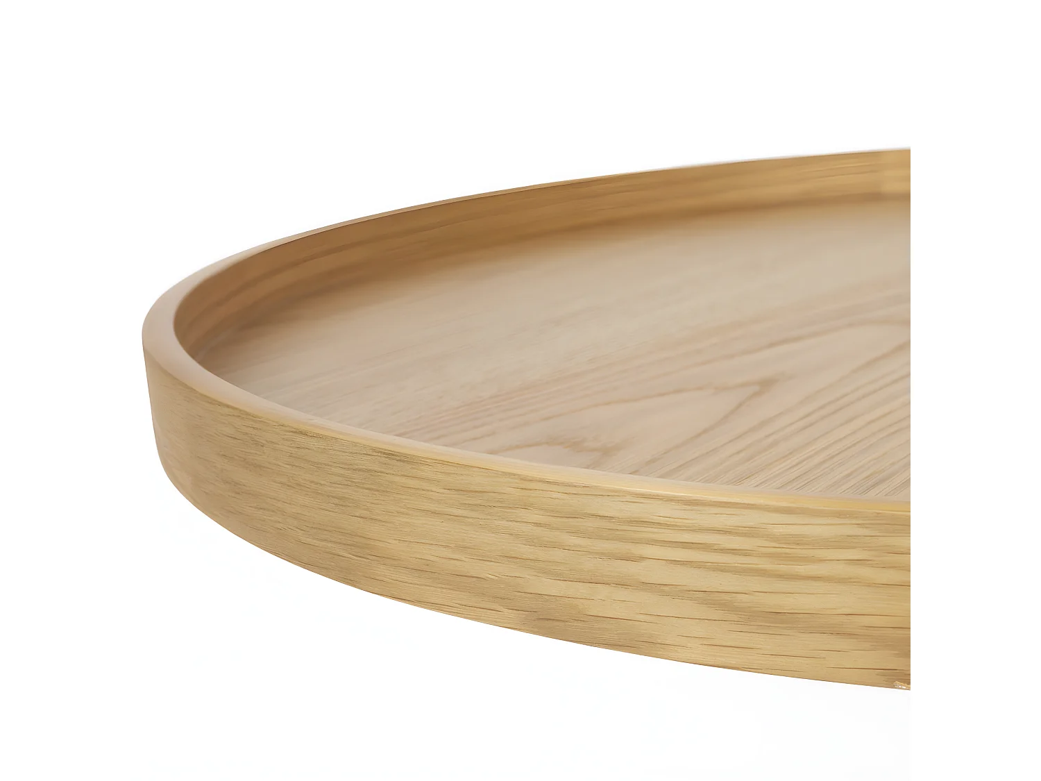 Yuri - Table basse ronde en bois et métal ø70cm - Bois clair