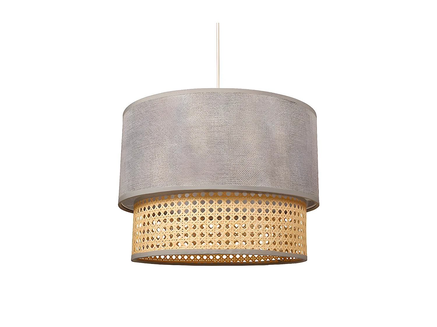 Suspension Gigogne Cannage Et Tissu - Ostaria