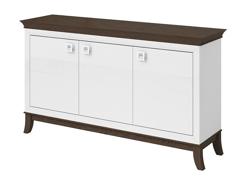 Design buffet 160cm voor woonkamer in witte en donkere eiken kleur, collectie PALACE.