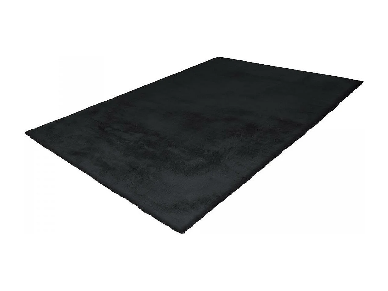 Tapis longs poils shaggy 160x230 rectangle fait à la main anthracite motif uni