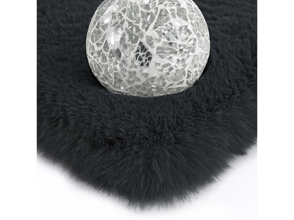 Tapis longs poils shaggy 160x230 rectangle fait à la main anthracite motif uni