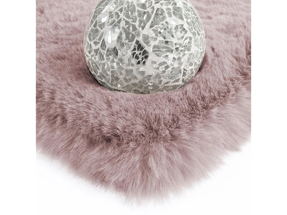 Tapis longs poils shaggy 80x150 rectangle fait à la main rose motif uni CAREI +