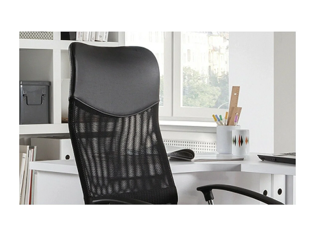Silla de oficina JOY – Tela de malla negra – Altura ajustable 109-119 cm – Ergonómica y de diseño