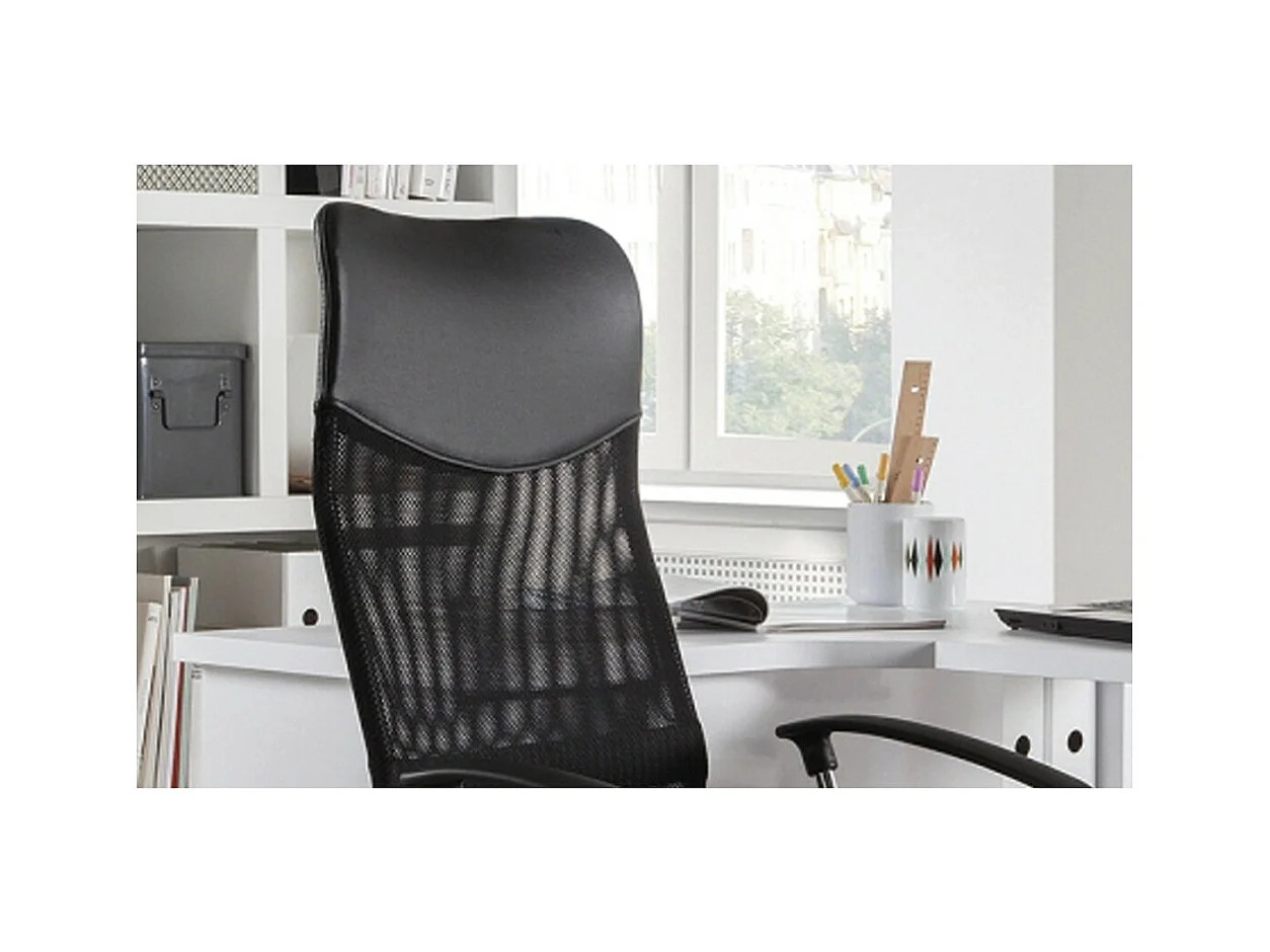 Bürostuhl JOY – Schwarz Netzstoff – Höhenverstellbar 109-119 cm – Ergonomisch und Design