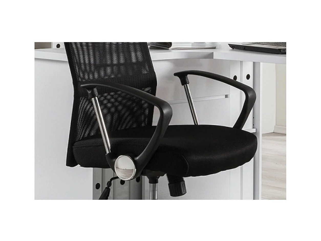 Bürostuhl JOY – Schwarz Netzstoff – Höhenverstellbar 109-119 cm – Ergonomisch und Design