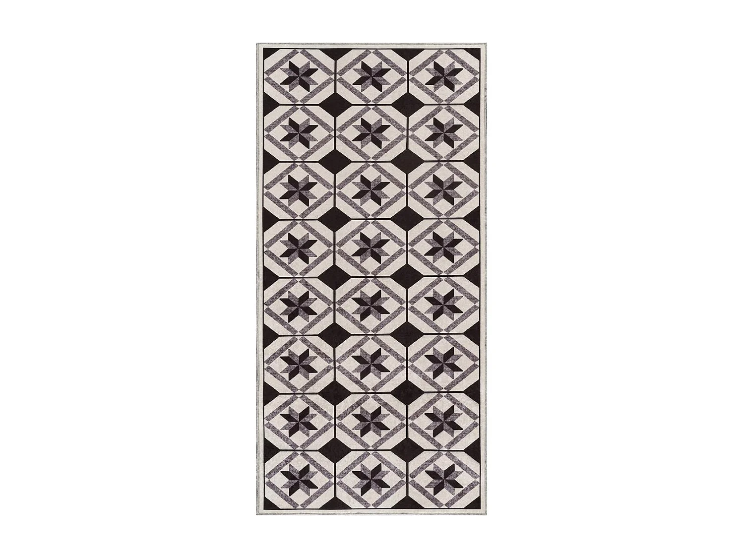 Tapis de cuisine 80x150 Noir , facile d'entretien LYN11 N & B