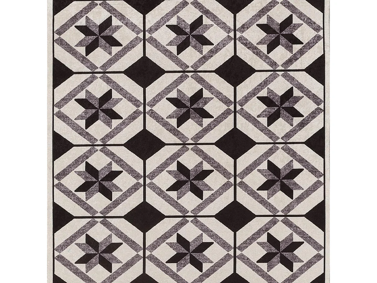 Tapis de cuisine 80x150 Noir , facile d'entretien LYN11 N & B