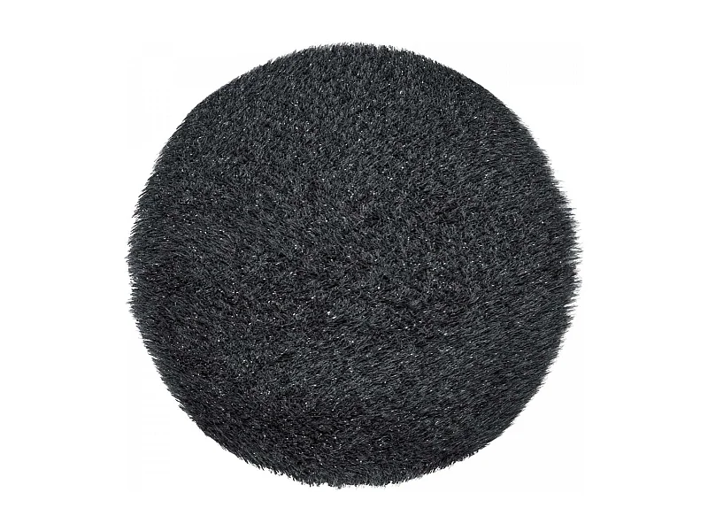 Tapis shaggy Ø100cm rond tufté gris foncée motif uni LAVENT