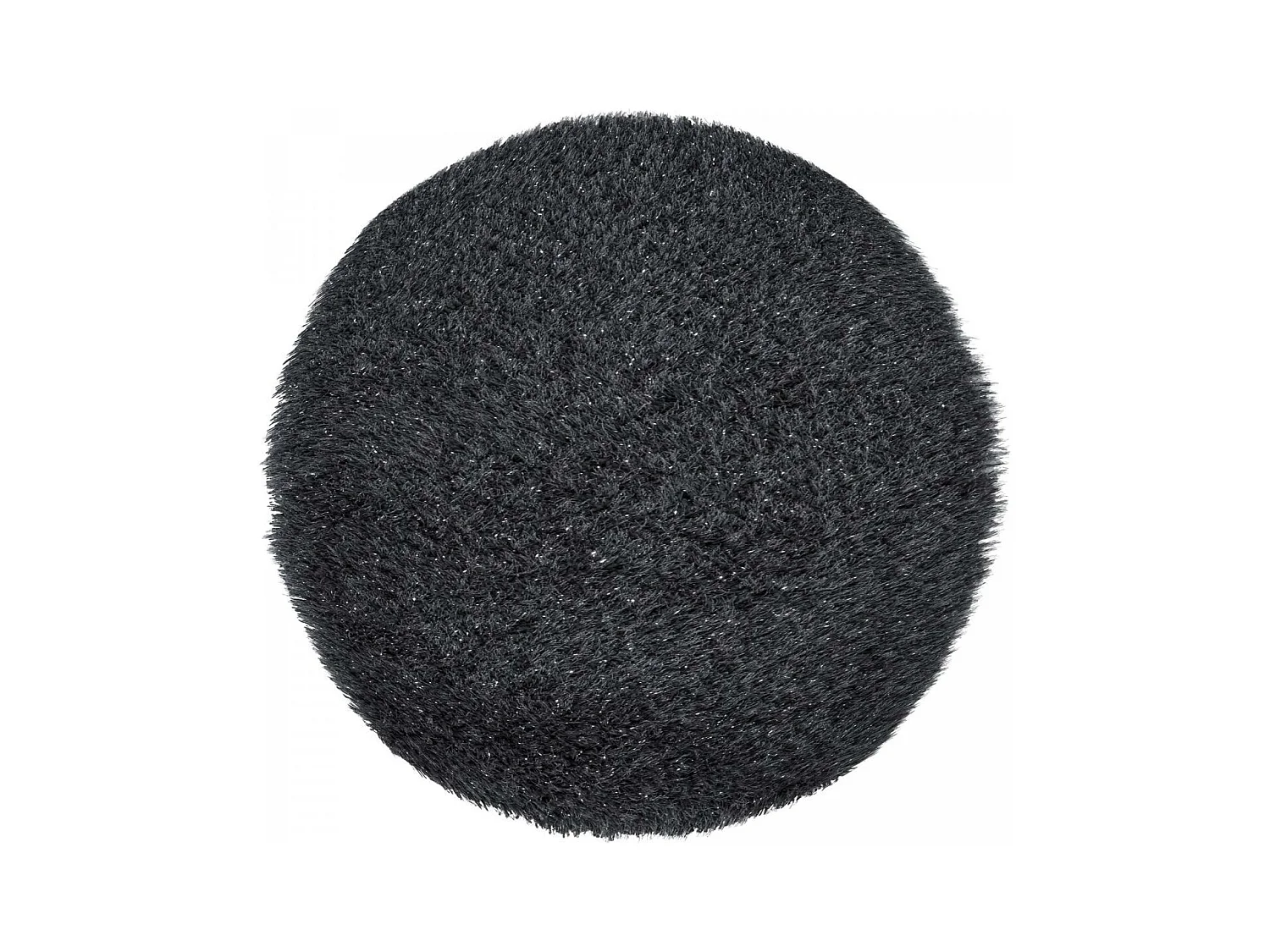 Tapis shaggy Ø100cm rond tufté gris foncée motif uni LAVENT