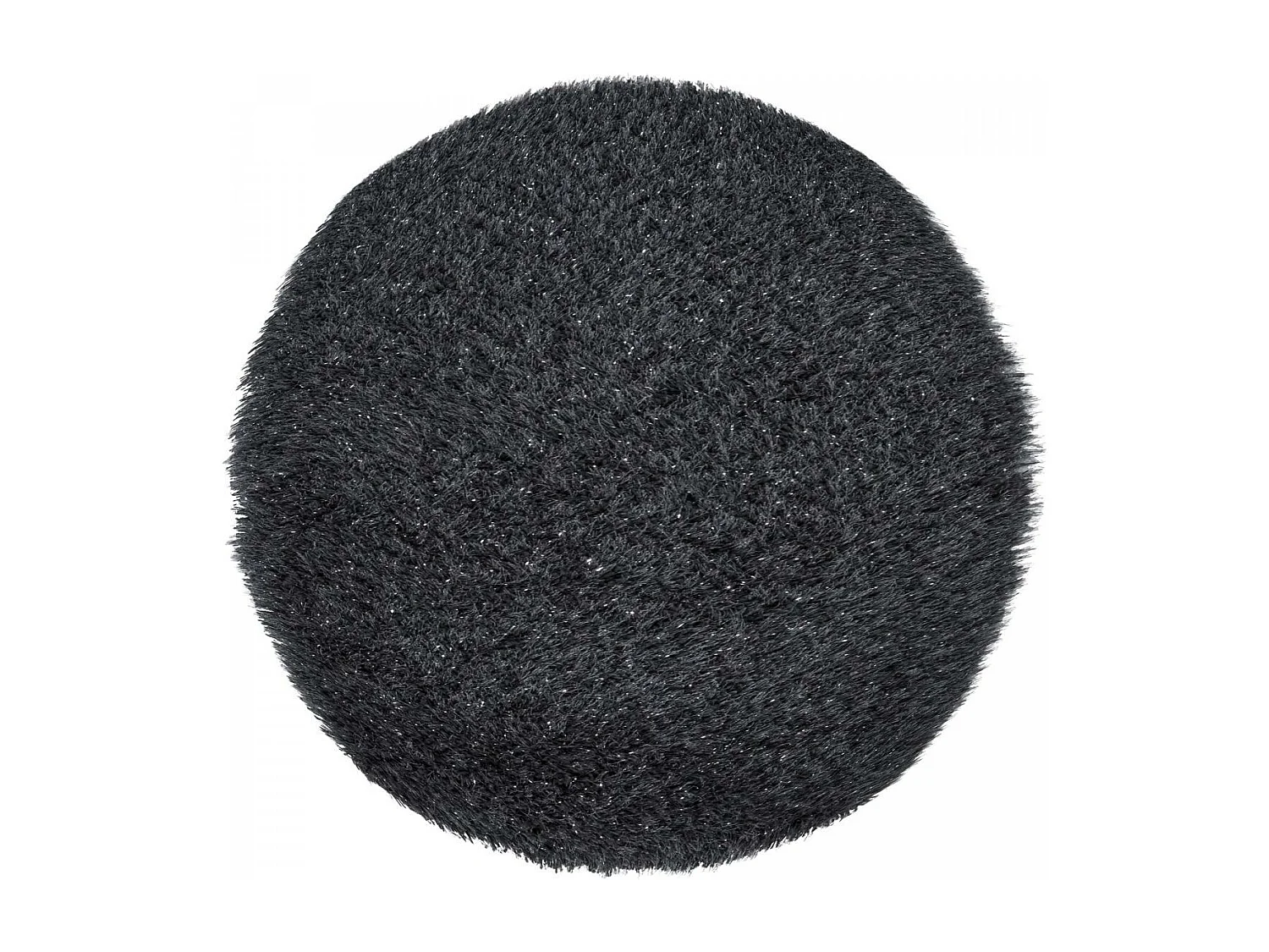 Tapis shaggy Ø100cm rond tufté gris foncée motif uni LAVENT