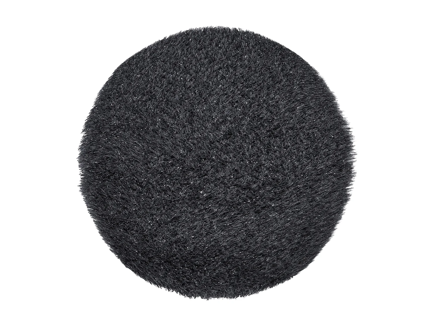 Tappeto Shaggy Ø100cm rotondo trapuntato grigio scuro a tinta unita LAVENT