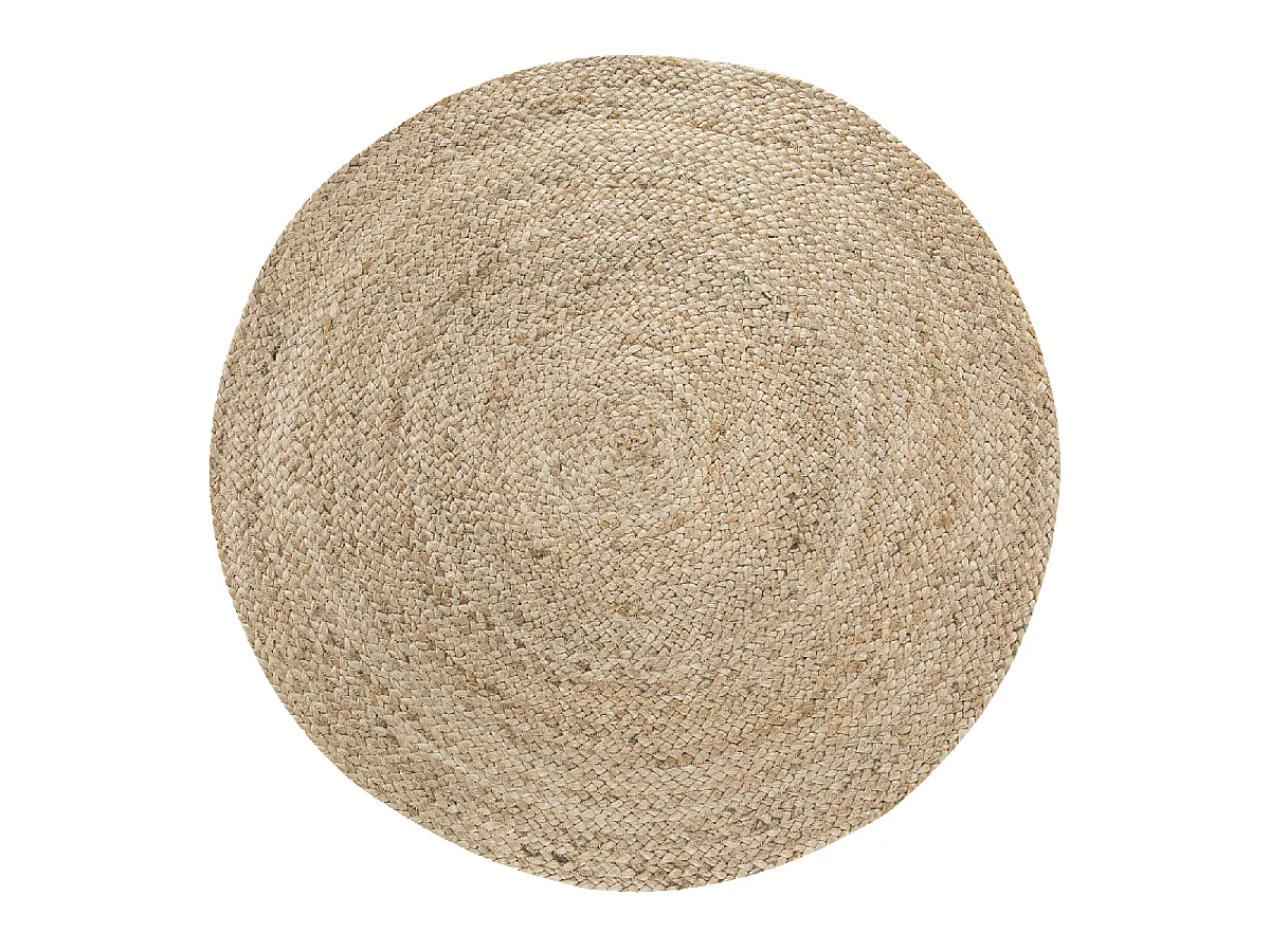 Tapis jute Ø120cm rond tissé or MENDE