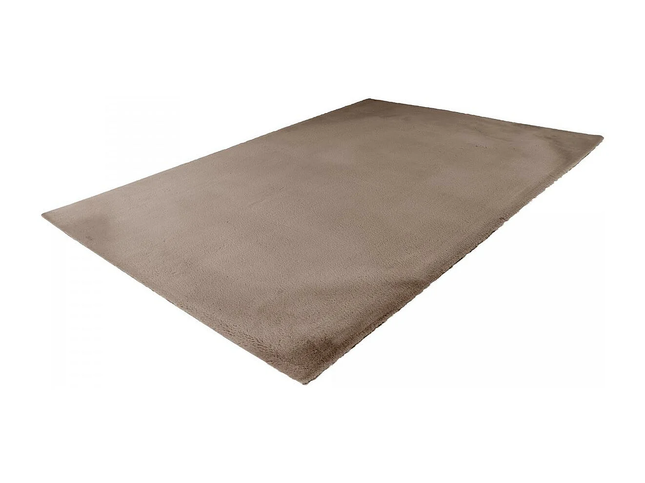 Tapis longs poils shaggy 80x150 rectangle tufté taupe motif uni CAREI