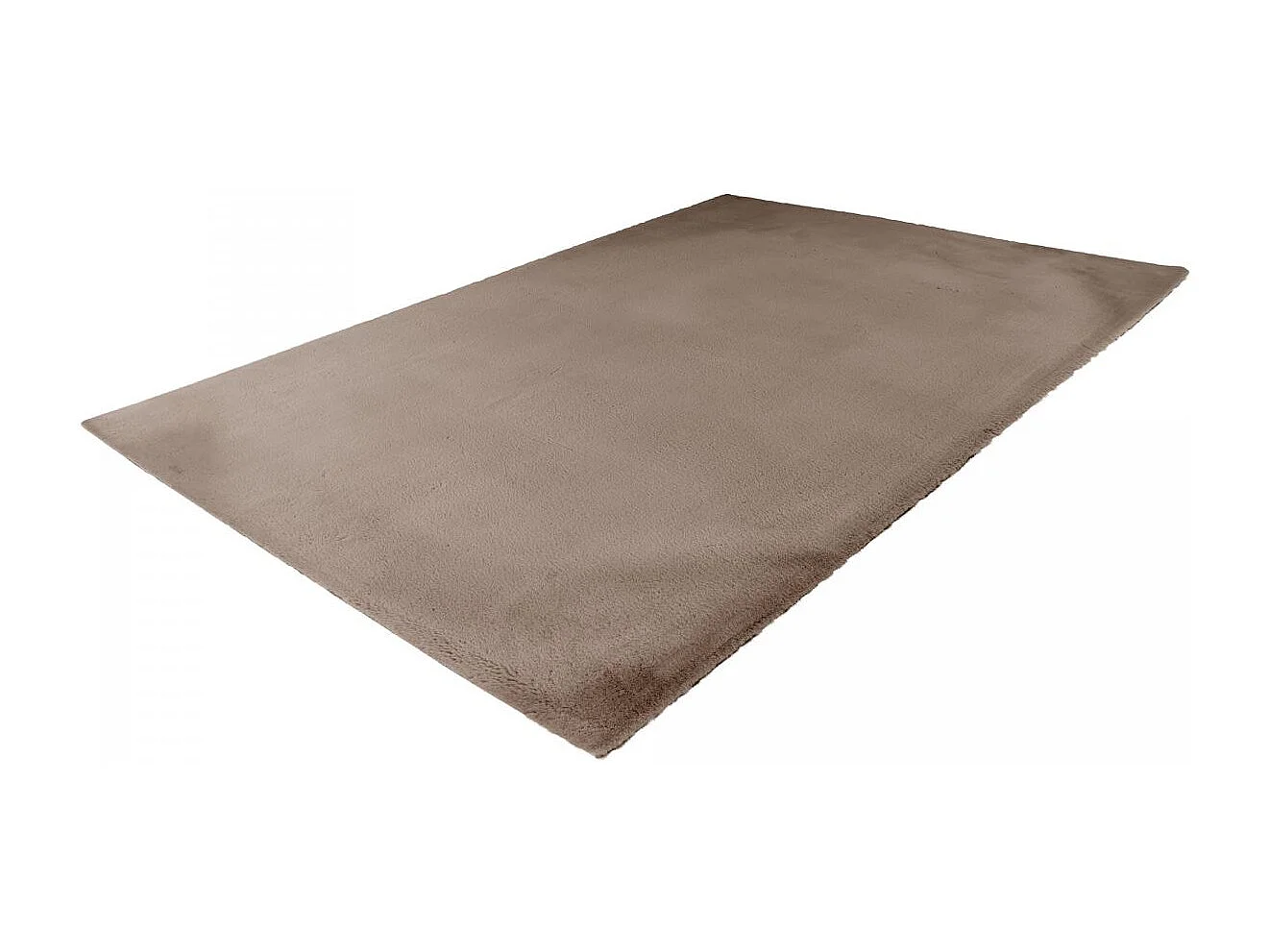 Tapis longs poils shaggy 80x150 rectangle tufté taupe motif uni CAREI