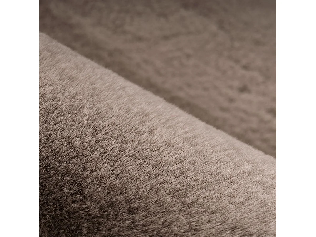 Tapis longs poils shaggy 80x150 rectangle tufté taupe motif uni CAREI