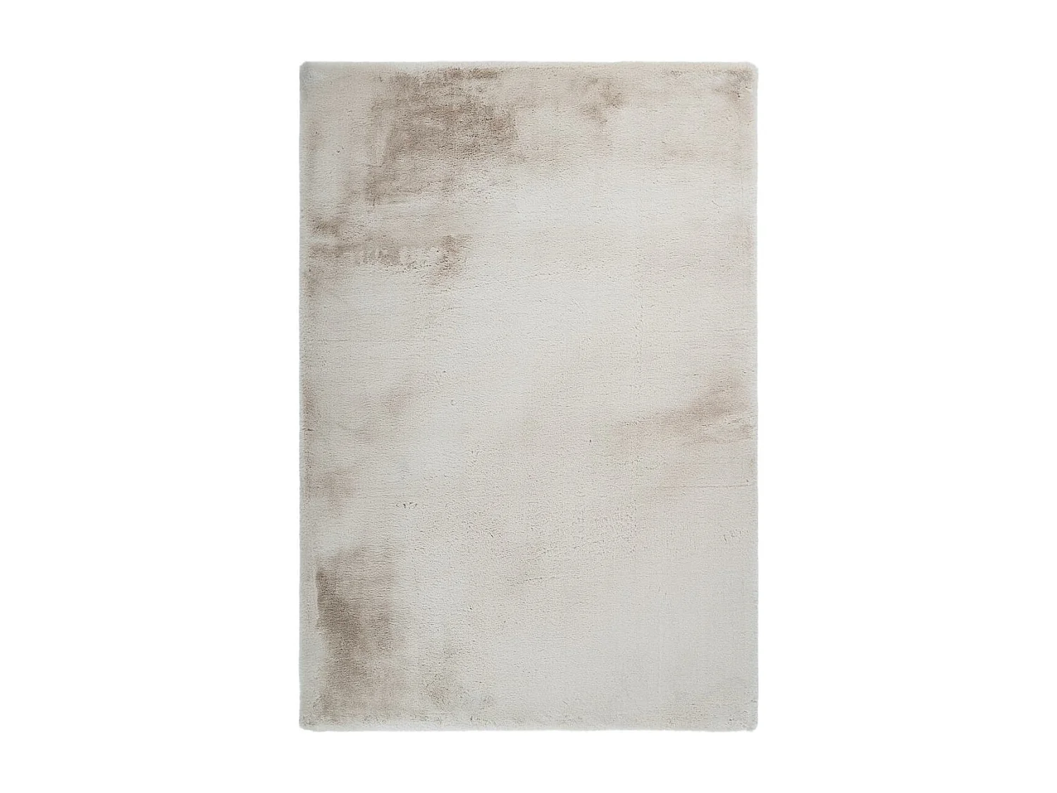 Tapis longs poils shaggy Ø120cm rond tufté beige motif uni JOUTA