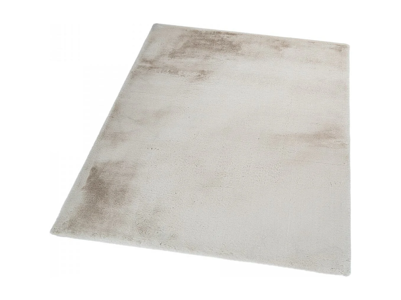 Tapis longs poils shaggy Ø120cm rond tufté beige motif uni JOUTA