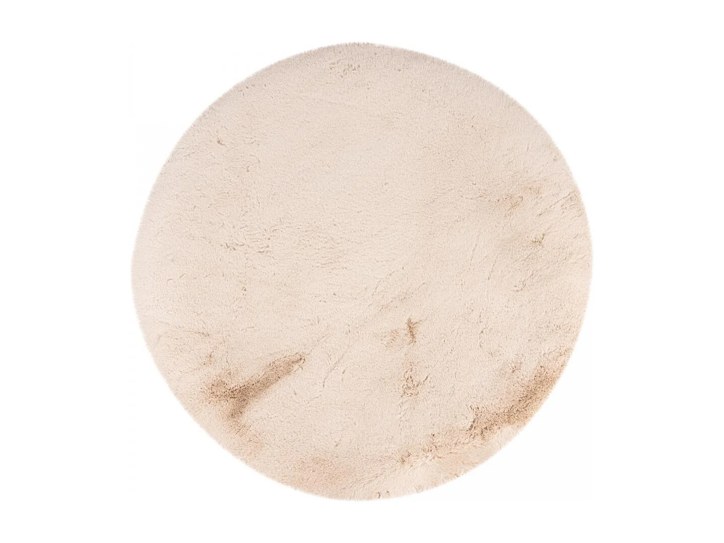 Tappeto a pelo lungo a pelo lungo Ø120 cm rotondo trapuntato beige a tinta unita JOUTA