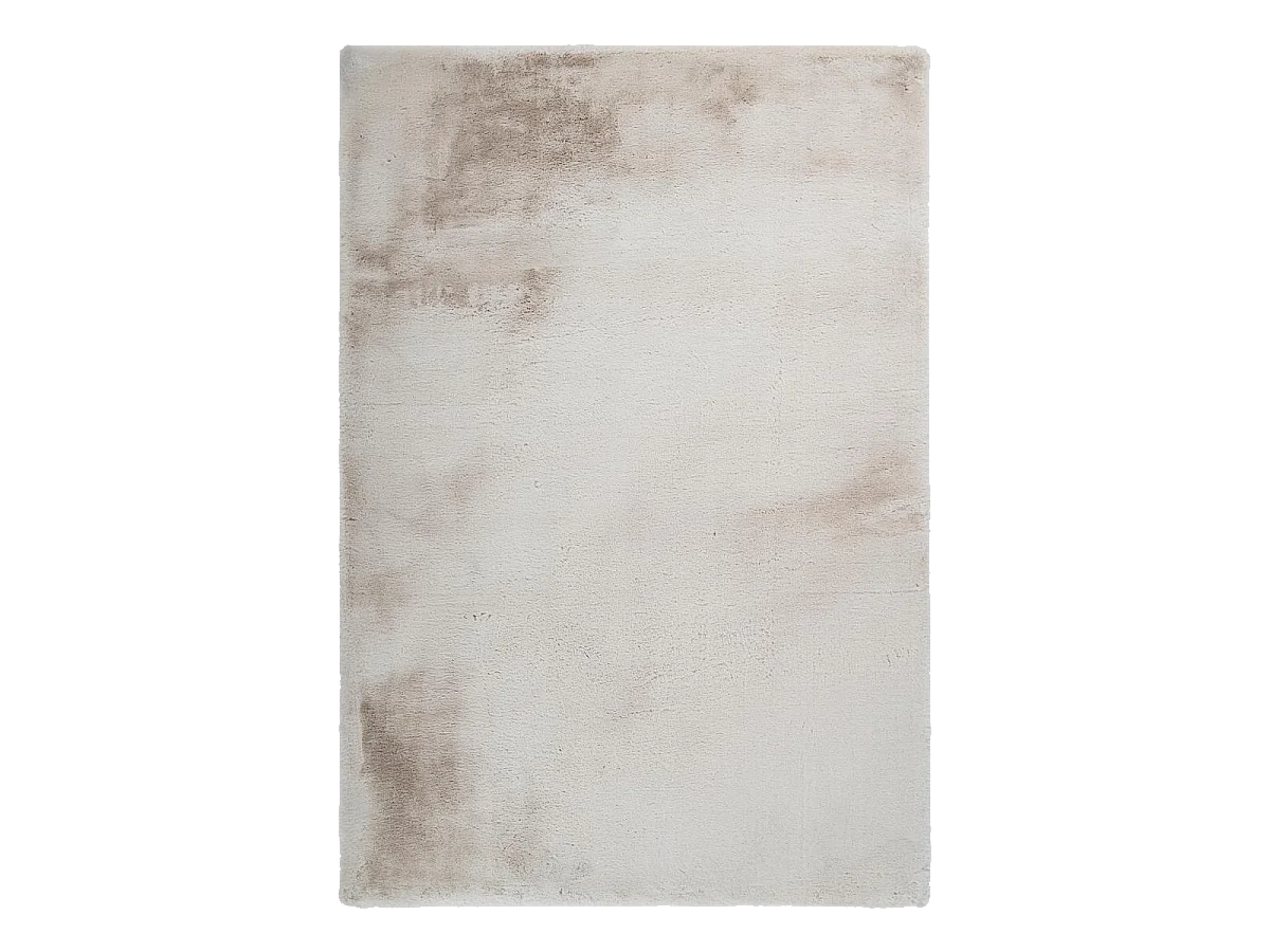 Tappeto a pelo lungo a pelo lungo Ø120 cm rotondo trapuntato beige a tinta unita JOUTA