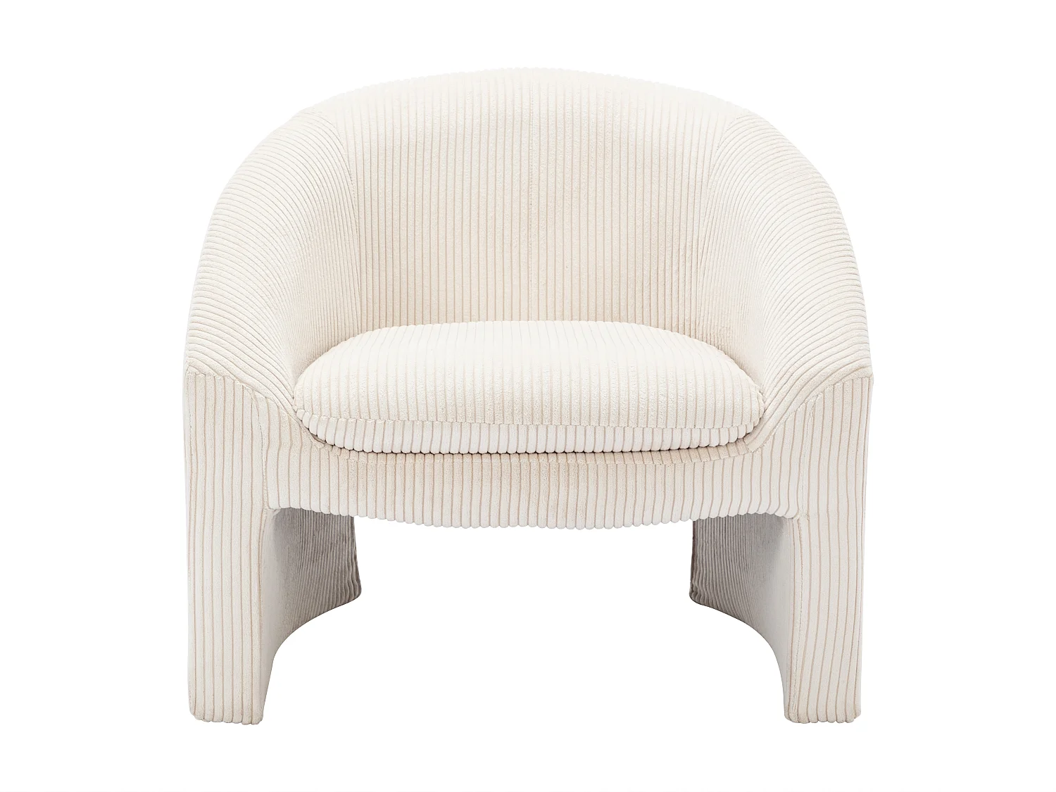 Fauteuil en velours côtelé crème OSSANA