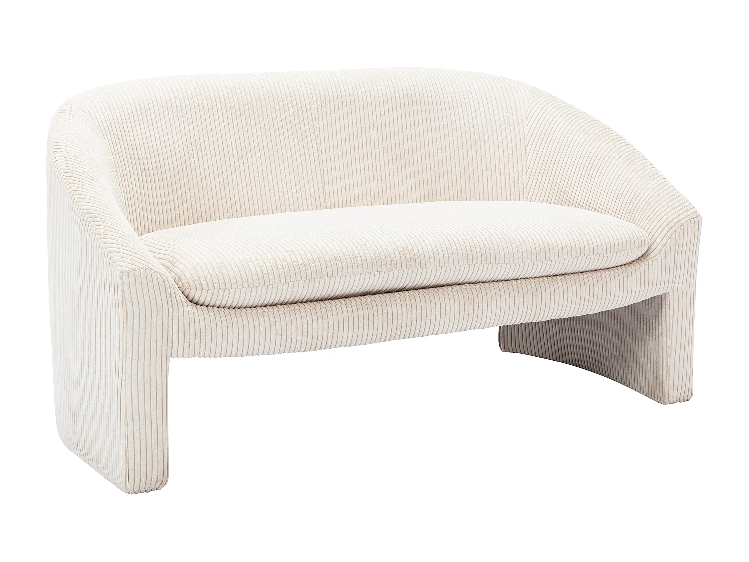 Sofa 2-Sitzer - Cord - Cremefarben - OSSANA