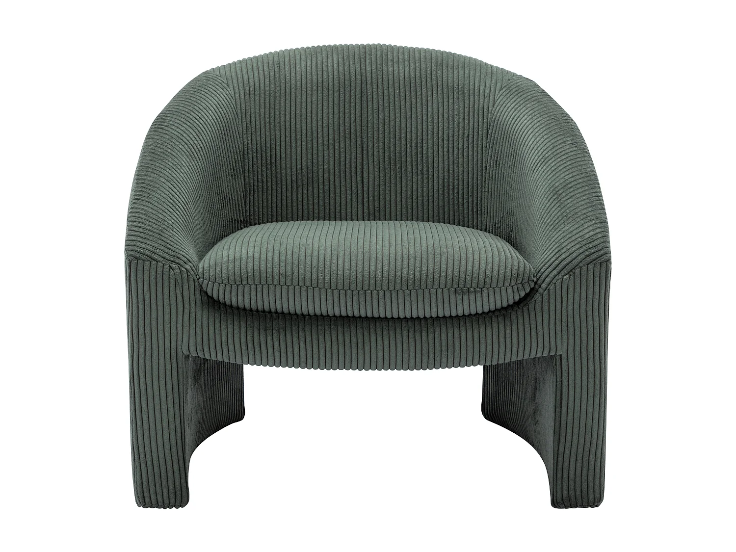 Fauteuil en velours côtelé vert OSSANA